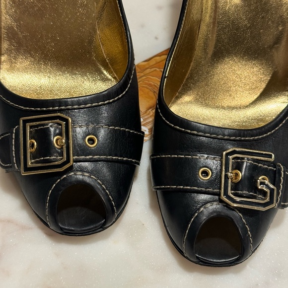 DOCE & GABBANA - AUTHENTIC — Peep Toe Pumps with Buckle Strap Heels - SIZE: 38 - Picture 11 of 16